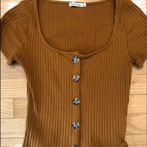 Brown Button up top